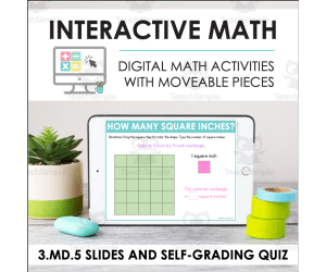 Digital Math for 3.MD.5 - Understand Concepts of Area (Slides + Self-Grading Quiz)