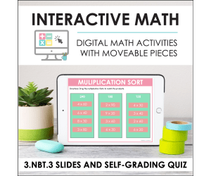 Digital Math for 3.NBT.3 - Multiply by 10 (Slides + Self-Grading Quiz)