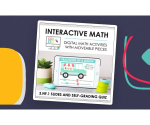 Digital Math for 3.NF.1 - Fractions as Numbers (Slides + Self-Grading Quiz)