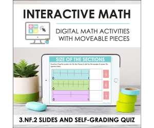 Digital Math for 3.NF.2 - Fractions on a Number Line (Slides + Self-Grading Quiz)