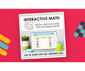 Digital Math for 3.NF.3D - Comparing Fractions (Slides + Self-Grading Quiz)