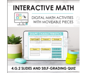 Digital Math for 4.G.2 - Draw Lines and Angles & Classify Shapes (Slides + Self-Grading Quiz)