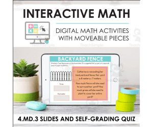 Digital Math for 4.MD.3 - Solve Problems Involving Measurement (Slides + Self-Grading Quiz)