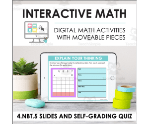 Digital Math for 4.NBT.5 - Multi-Digit Arithmetic (Slides + Self-Grading Quiz)