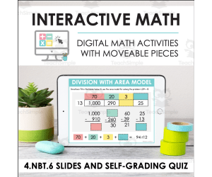 Digital Math for 4.NBT.6 - Multi-Digit Arithmetic (Slides + Self-Grading Quiz)