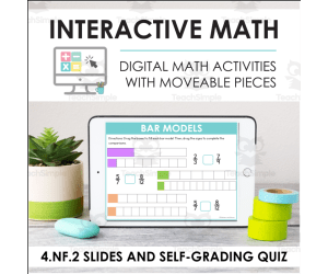 Digital Math for 4.NF.2 - Fraction Equivalence and Ordering (Slides + Self-Grading Quiz)