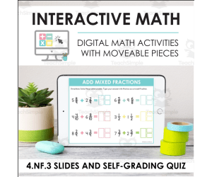 Digital Math for 4.NF.3 - Build Fractions from Unit Fractions (Slides + Self-Grading Quiz)