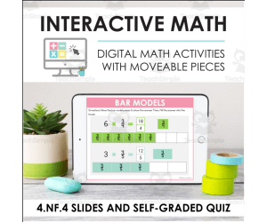 Digital Math for 4.NF.4 - Build Fractions from Unit Fractions (Slides + Self-Grading Quiz)