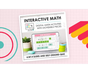 Digital Math for 4.NF.4 - Build Fractions from Unit Fractions (Slides + Self-Grading Quiz)