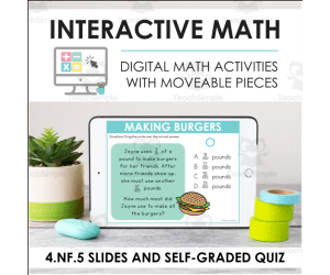 Digital Math for 4.NF.5 - Decimal Notation & Compare Decimal Fractions (Slides + Self-Grading Quiz)