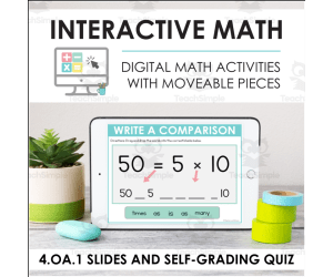 Digital Math for 4.OA.1 - Operations with Whole Numbers to Solve Problems (Slides + Self-Grading Quiz)