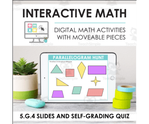 Digital Math for 5.G.4 - Classifying 2D Figures (Slides + Self-Grading Quiz)