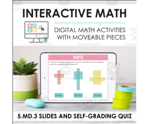 Digital Math for 5.MD.3 - Understand Concepts of Volume (Slides + Self-Grading Quiz)