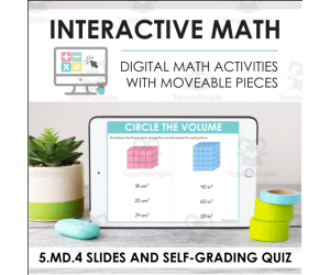 Digital Math for 5.MD.4 - Understand Concepts of Volume (Slides + Self-Grading Quiz)