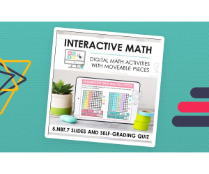 Digital Math for 5.NBT.7 - Add, Subtract, Multiply, and Divide Decimals (Slides + Self-Grading Quiz)