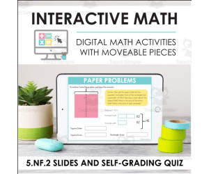 Digital Math for 5.NF.2 - Add and Subtract Fractions (Slides + Self-Grading Quiz)