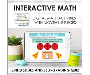 Digital Math for 5.NF.3 - Apply Understandings of Multiplication and Division (Slides + Self-Grading Quiz)