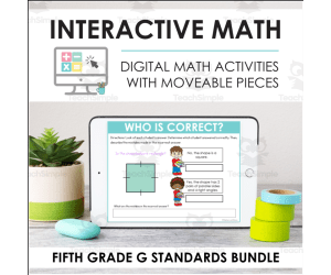 Digital Math for 5th Grade Geometry Standards - (BUNDLE of Slides + Self-Grading Quiz)