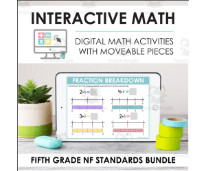 Digital Math for 5th Grade NF Standards - (BUNDLE of Slides + Self-Grading Quiz)