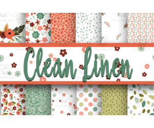 Digital Paper: Clean Linen Flowers