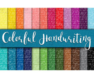 Digital Paper: Colorful Handwriting