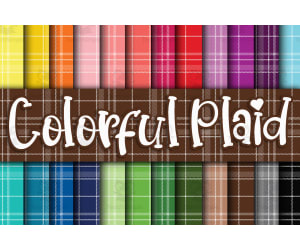 Digital Paper: Colorful Plaid