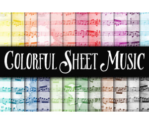 Digital Paper: Colorful Sheet Music