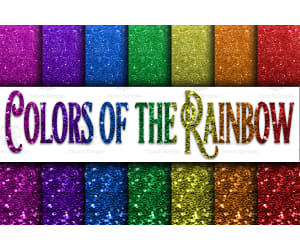 Digital Paper: Colors of the Rainbow Glitter