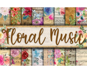 Digital Paper: Floral Music