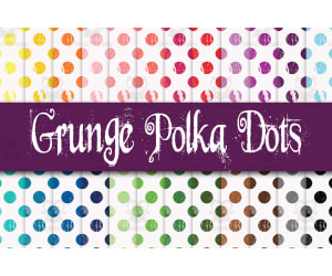 Digital Paper: Grunge Polka Dots