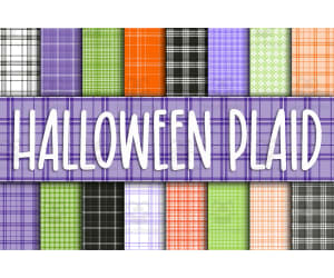 Digital Paper: Halloween Plaid