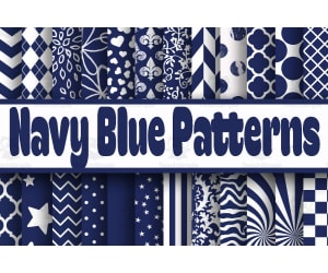 Digital Paper: Navy Blue Patterns