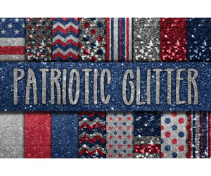 Digital Paper: Patriotic Glitter