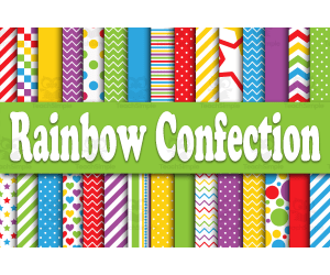 Digital Paper: Rainbow Confection