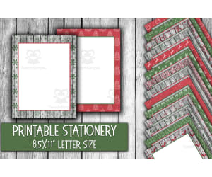 Digital Paper: Rustic Christmas Letter Size