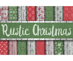 Digital Paper: Rustic Christmas