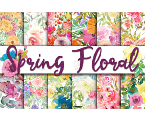 Digital Paper: Spring Floral Medley