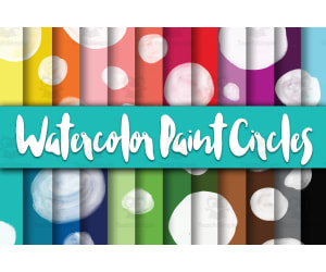 Digital Paper: Watercolor Paint Circles