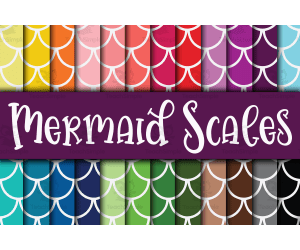 Digital Paper: Watercolors Mermaid Scales