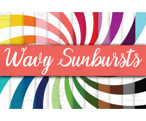 Digital Paper: Wavy Sunbursts