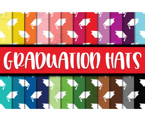 Digital Paper:Graduation Hats