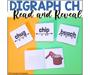 Digraph CH Words Read and Reveal Blending Cards