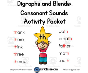 Digraph TH Consonant Sound Activity Packet and Worksheets