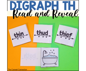 Digraph TH Words Read and Reveal Blending Cards
