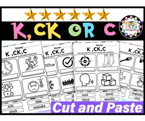 Digraphs -CK and C or K Phonics|C, K & CK Spelling Rule Worksheets
