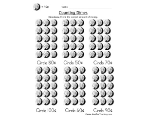 Dimes Circle Worksheet