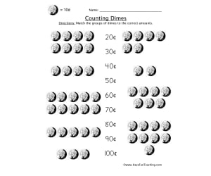 Dimes Matching Worksheet