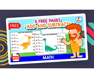 DINO ADDITION AND SUBTRACTION | 1-DIGIT EXERCISES | FREE RESOURCE
