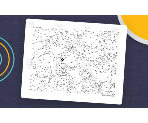 Dinosaur Chasing Caveman Extreme Difficulty Dot-to-Dot