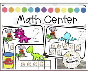 Dinosaur Counting Play Dough Mats